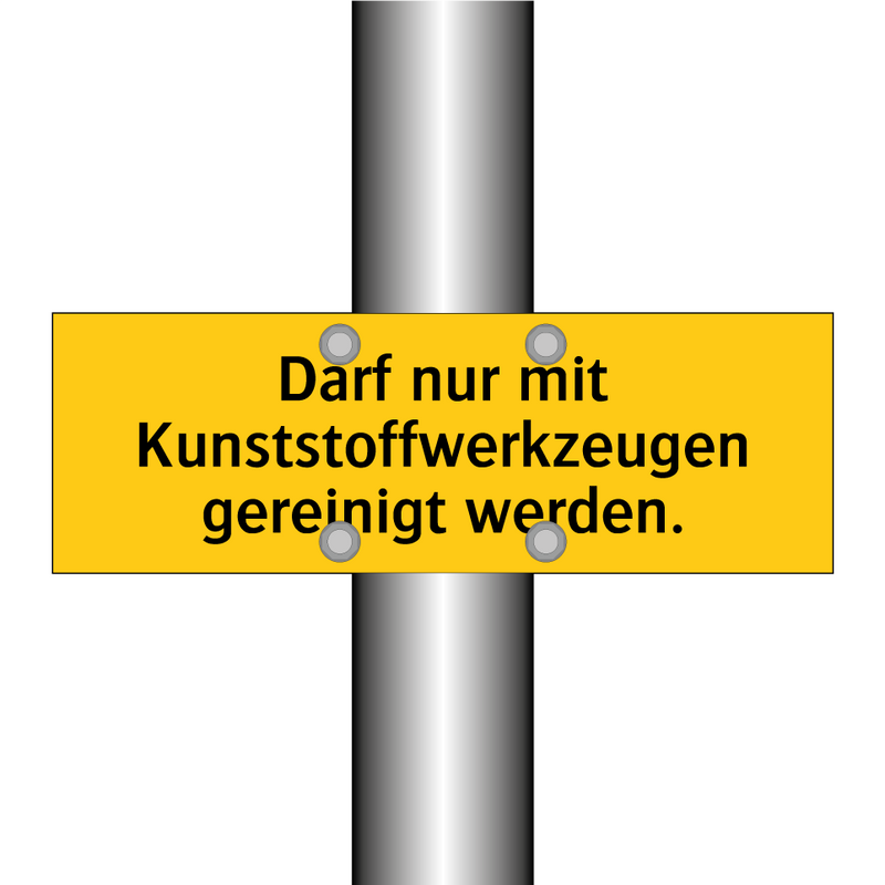 Darf nur mit Kunststoffwerkzeugen gereinigt werden.