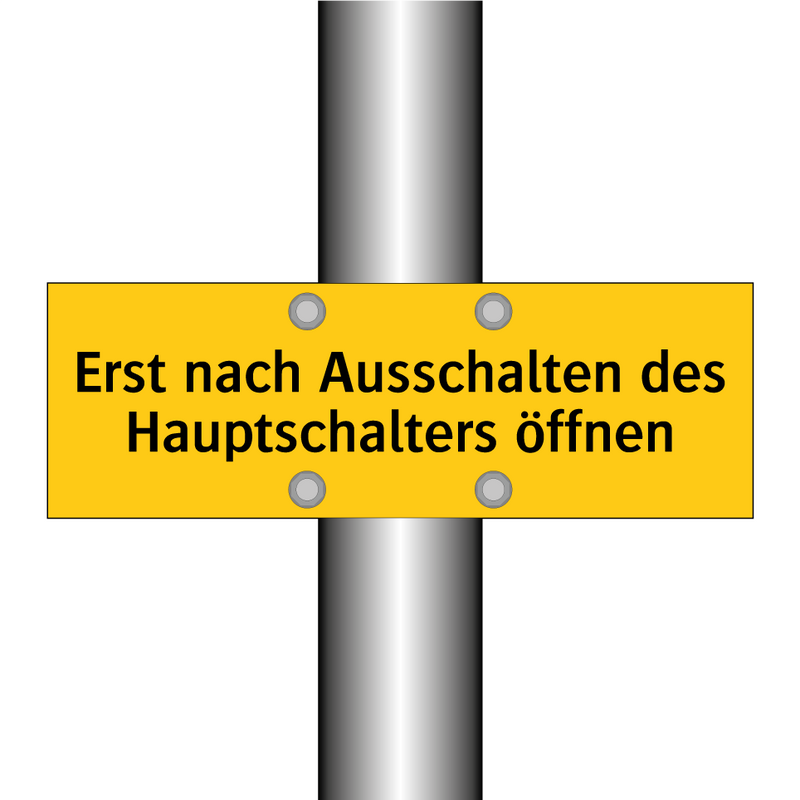 Erst nach Ausschalten des Hauptschalters öffnen