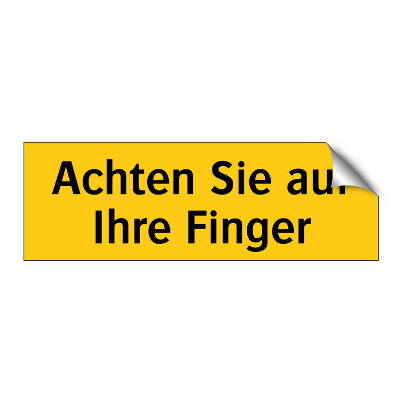 Achten Sie auf Ihre Finger