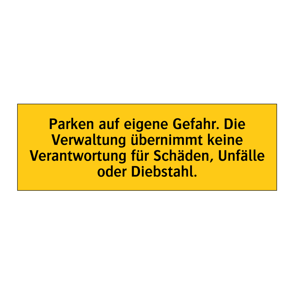 Parkplatzschild Aus Aluminium – A4, UV-bedruckt „Parken Auf Eigene Gefahr“, Wetterfest, Mit 4 Bohrungen