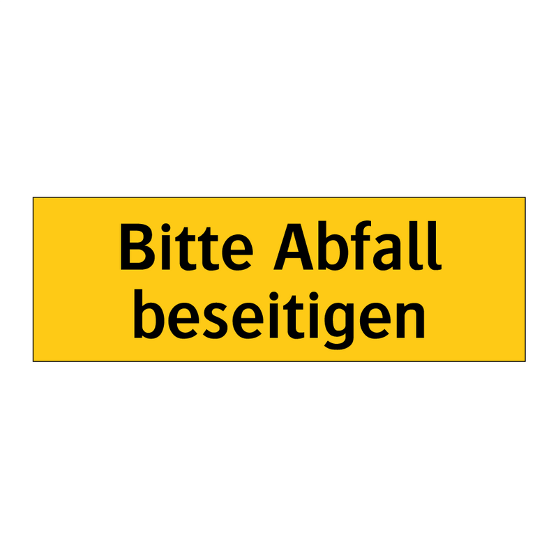 Bitte Abfall beseitigen