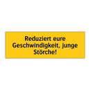 Reduziert eure Geschwindigkeit, junge Störche!