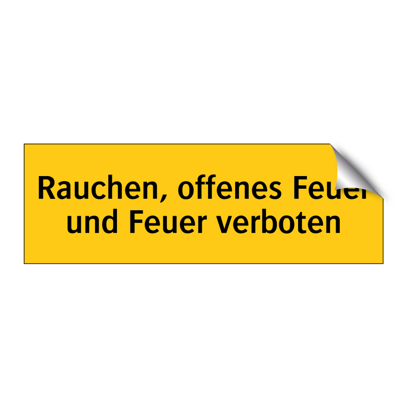 Rauchen, offenes Feuer und Feuer verboten