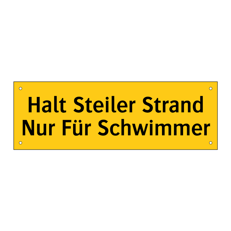 Halt Steiler Strand Nur Für Schwimmer