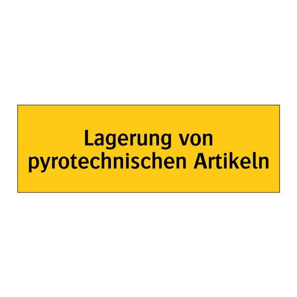 Lagerung von pyrotechnischen Artikeln