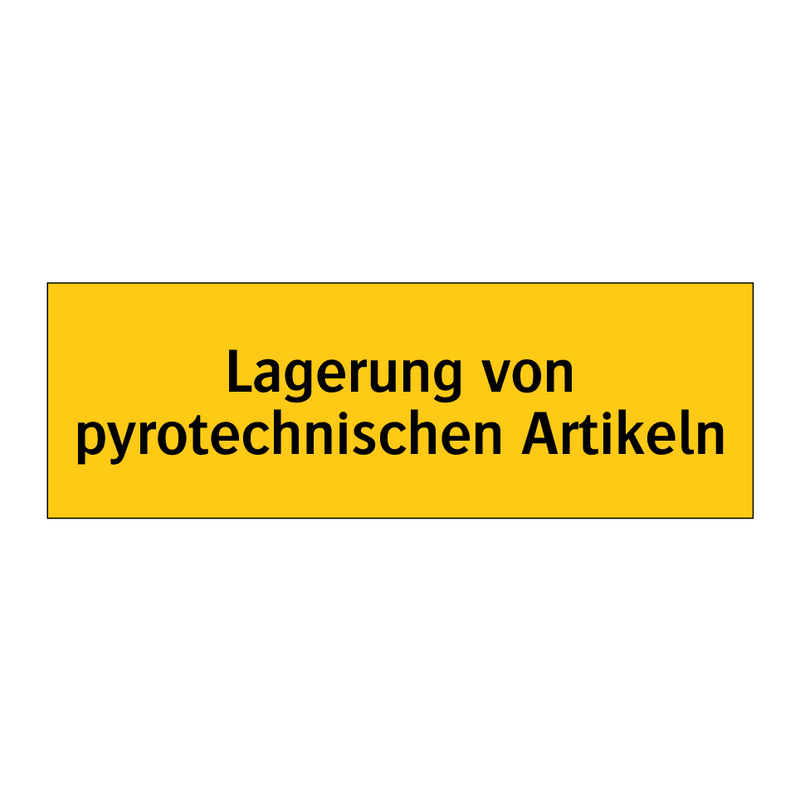 Lagerung von pyrotechnischen Artikeln