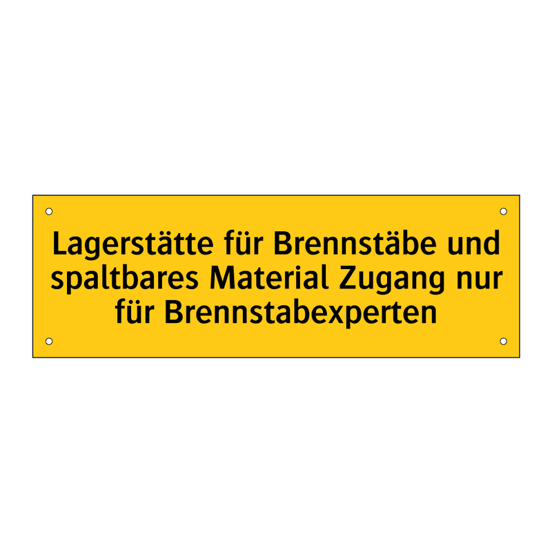 Lagerstätte für Brennstäbe und spaltbares Material Zugang nur für Brennstabexperten