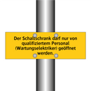 Der Schaltschrank darf nur von qualifiziertem Personal (Wartungselektriker) geöffnet werden.