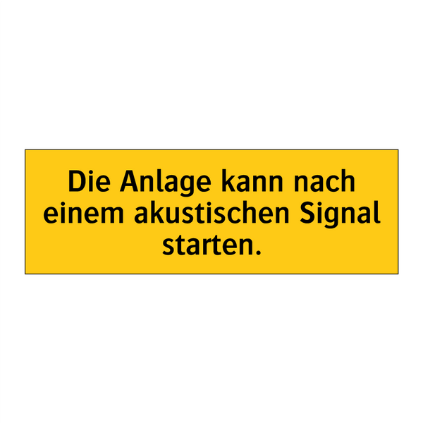 Die Anlage kann nach einem akustischen Signal starten.