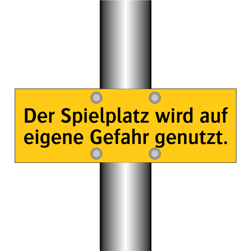 Der Spielplatz wird auf eigene Gefahr genutzt.