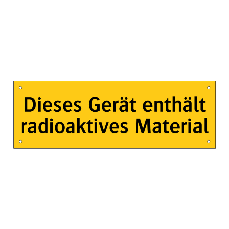 Dieses Gerät enthält radioaktives Material