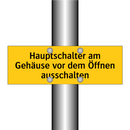 Hauptschalter am Gehäuse vor dem Öffnen ausschalten