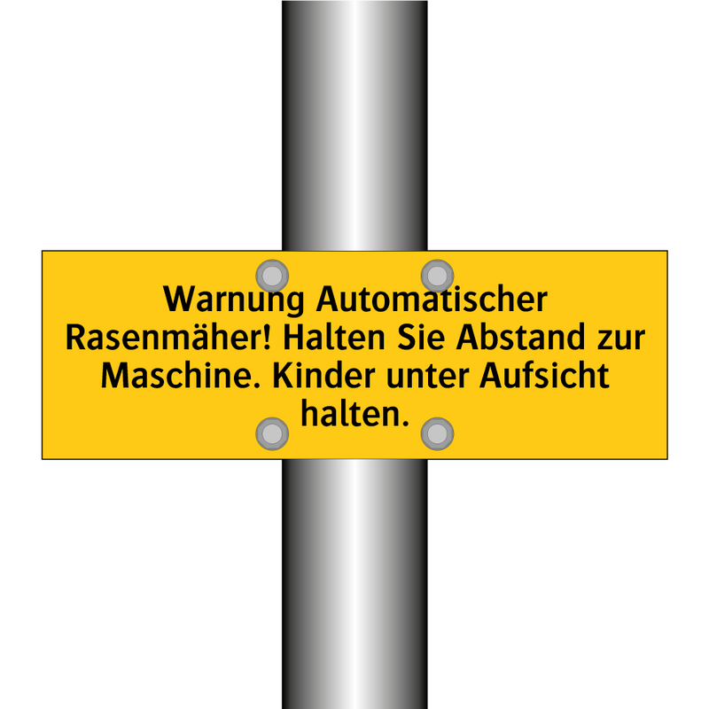Warnung Automatischer Rasenmäher! Halten Sie Abstand zur Maschine. Kinder unter Aufsicht halten.