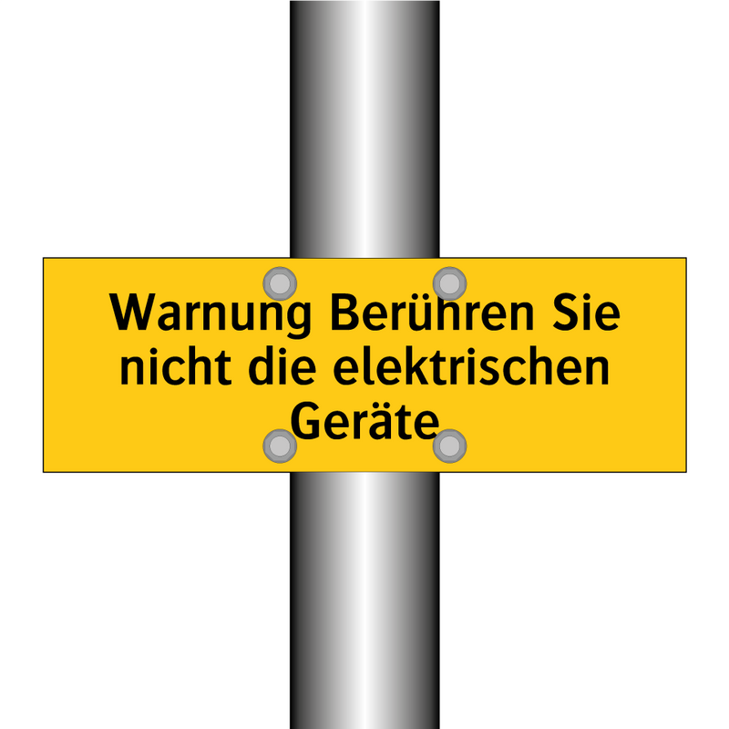 Warnung Berühren Sie nicht die elektrischen Geräte