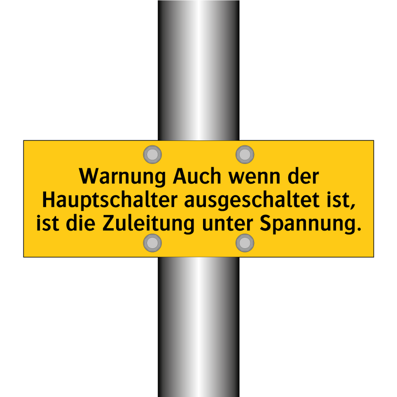 Warnung Auch wenn der Hauptschalter ausgeschaltet ist, ist die Zuleitung unter Spannung.