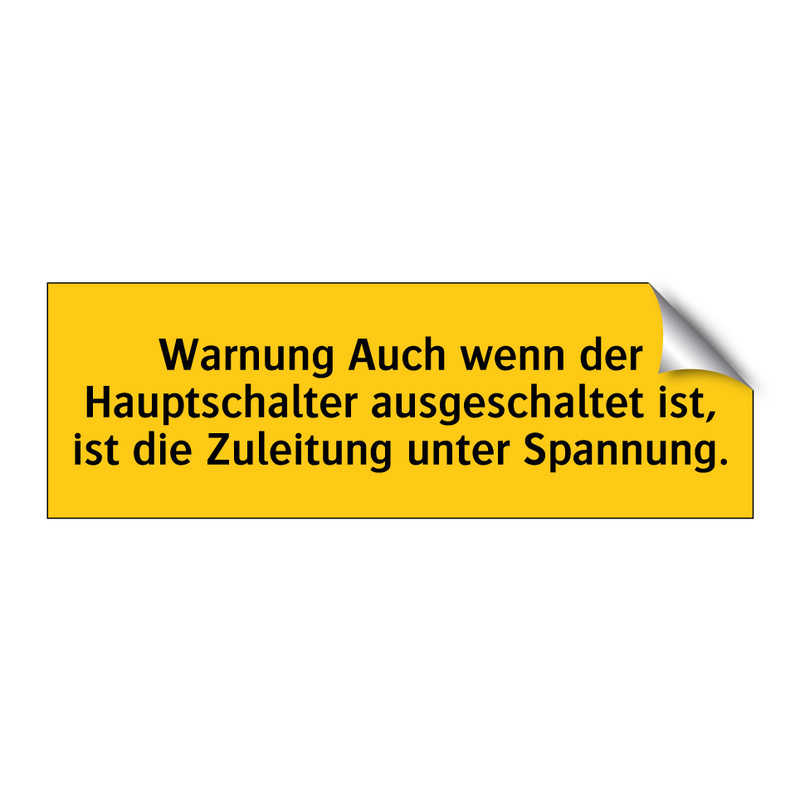 Warnung Auch wenn der Hauptschalter ausgeschaltet ist, ist die Zuleitung unter Spannung.