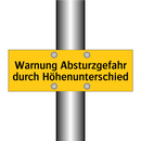 Warnung Absturzgefahr durch Höhenunterschied