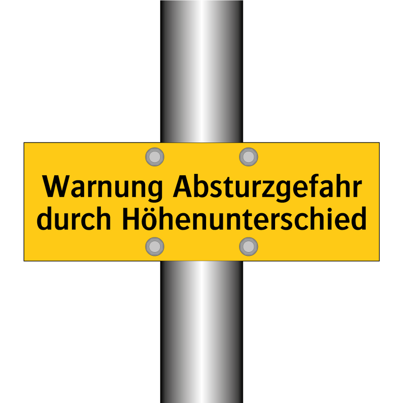 Warnung Absturzgefahr durch Höhenunterschied