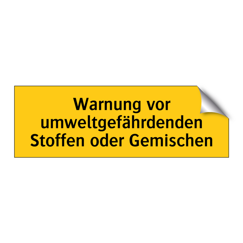 Warnung vor umweltgefährdenden Stoffen oder Gemischen