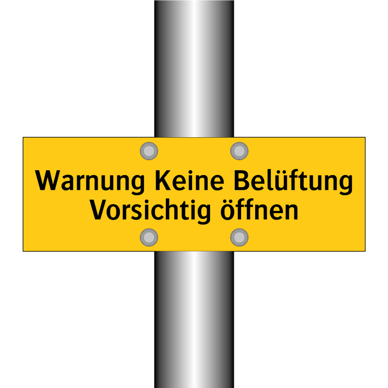 Warnung Keine Belüftung Vorsichtig öffnen