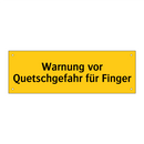 Warnung vor Quetschgefahr für Finger