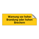 Warnung vor hoher Brandung oder hohen Brechern