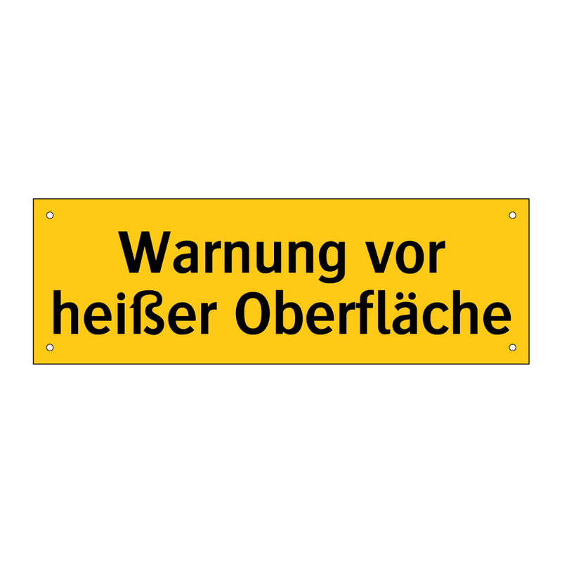 Warnung vor heißer Oberfläche