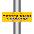 Warnung vor möglichen Handverletzungen