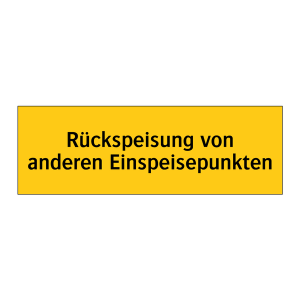 Rückspeisung von anderen Einspeisepunkten