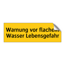 Warnung vor flachem Wasser Lebensgefahr