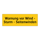 Warnung vor Wind - Sturm - Seitenwinden