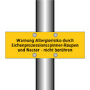 Warnung Allergierisiko durch Eichenprozessionsspinner-Raupen und Nester - nicht berühren