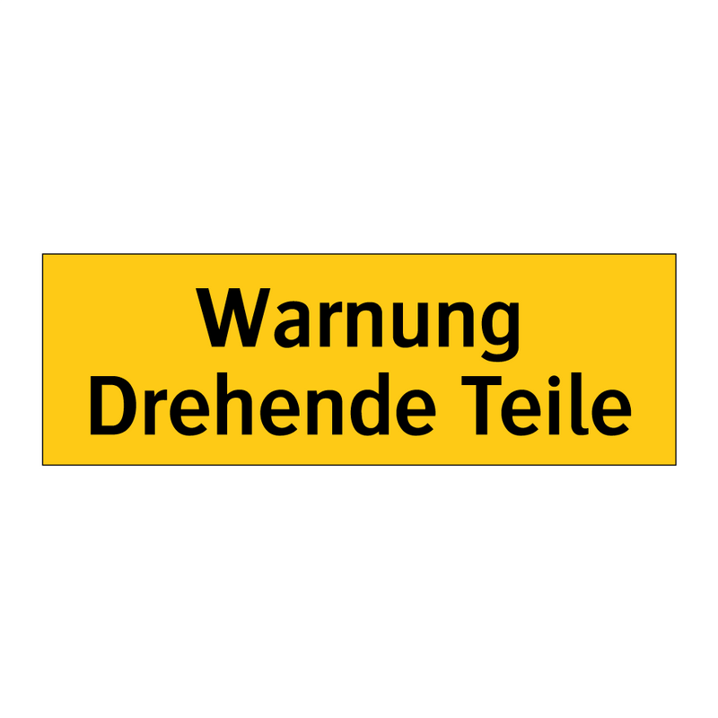 Warnung Drehende Teile