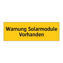 Warnung Solarmodule Vorhanden