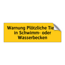 Warnung Plötzliche Tiefe in Schwimm- oder Wasserbecken