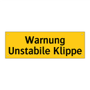 Warnung Unstabile Klippe
