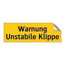 Warnung Unstabile Klippe