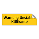 Warnung Unstabile Kliffkante