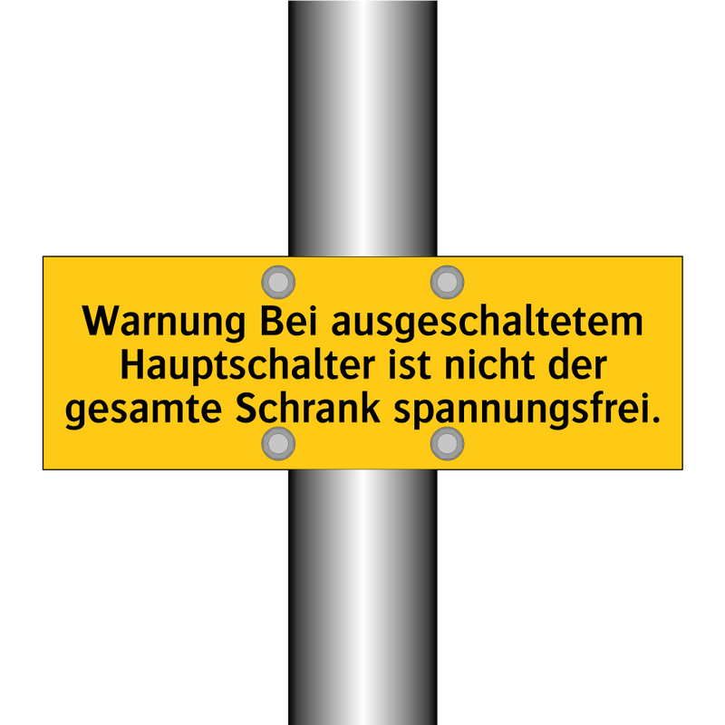 Warnung Bei ausgeschaltetem Hauptschalter ist nicht der gesamte Schrank spannungsfrei.