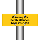 Warnung Vor herabfallenden Gegenständen