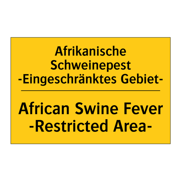 Afrikanische Schweinepest -Eingeschränktes /.../ - African Swine Fever -Restricted /.../