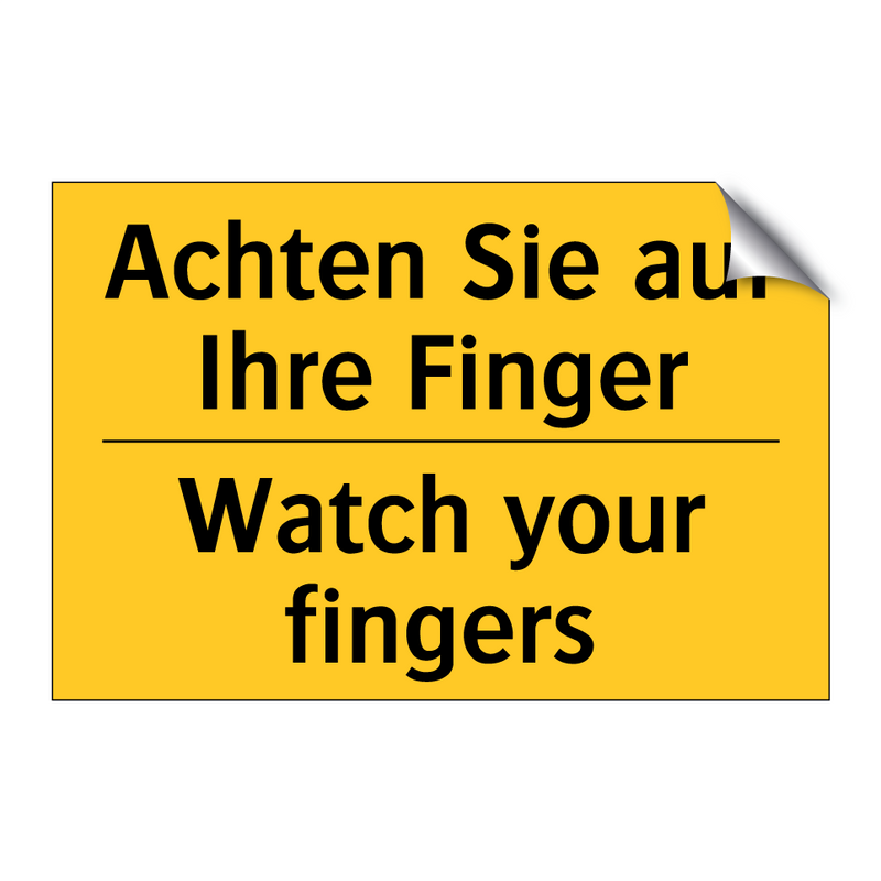 Achten Sie auf Ihre Finger - Watch your fingers