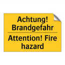 Achtung! Brandgefahr - Attention! Fire hazard