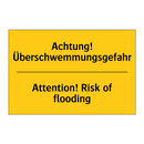 Achtung! Überschwemmungsgefahr - Attention! Risk of flooding
