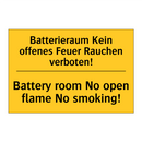 Batterieraum Kein offenes Feuer /.../ - Battery room No open flame No /.../
