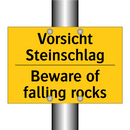Vorsicht Steinschlag - Beware of falling rocks