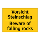 Vorsicht Steinschlag - Beware of falling rocks