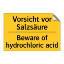 Vorsicht vor Salzsäure - Beware of hydrochloric acid