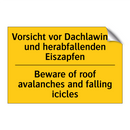 Vorsicht vor Dachlawinen und herabfallenden /.../ - Beware of roof avalanches and /.../