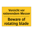 Vorsicht vor rotierendem Messer/.../ - Beware of rotating blade